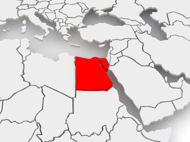 Dünya Haritası. Mısır.