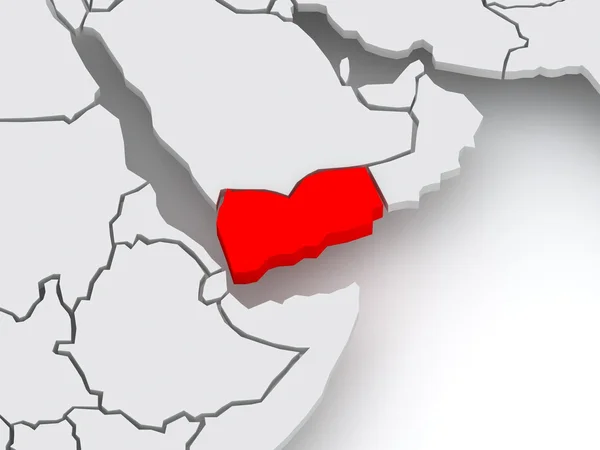 Kaart van werelden. Jemen. — Stockfoto