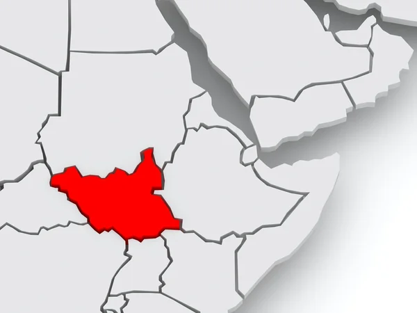 Карта миров. Южный Судан . — стоковое фото