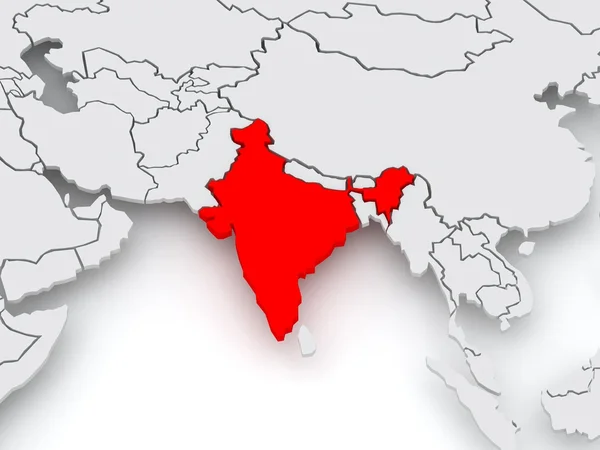 Map of worlds. India. — Stock Photo, Image