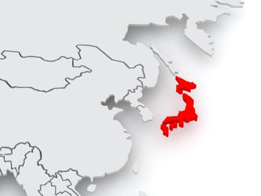 Dünya Haritası. Japonya.
