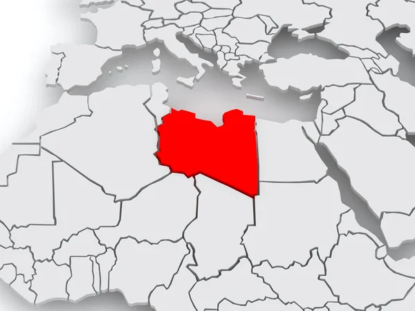 Mapa dos mundos. Líbia . — Fotografia de Stock