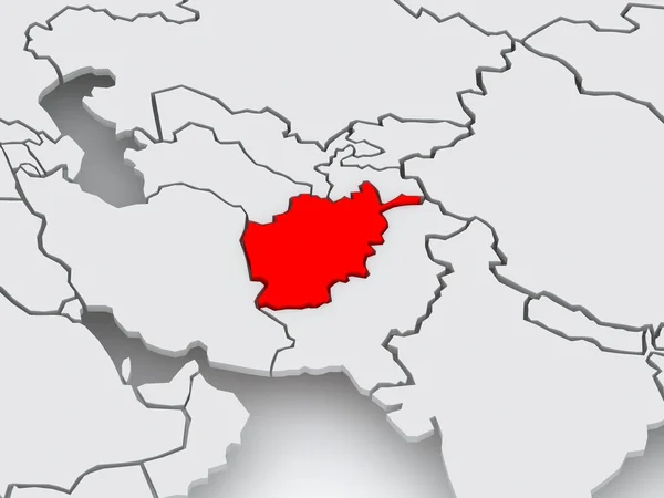 Mapa świata. Afganistan. — Zdjęcie stockowe