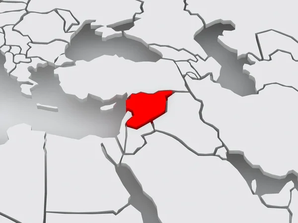 Mapa świata. Syria. — Zdjęcie stockowe
