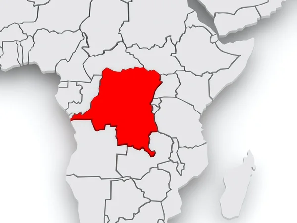 Kaart van werelden. democratische republiek congo. — Stockfoto