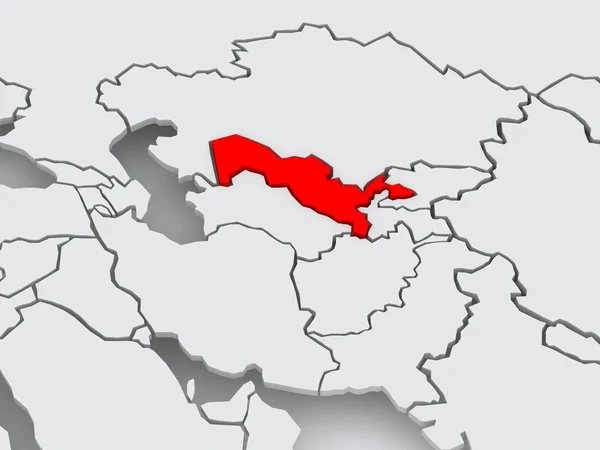 Mapa de mundos. Uzbekistán . — Foto de Stock