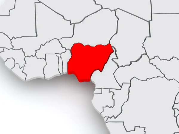 Mapa świata. Nigeria. — Zdjęcie stockowe