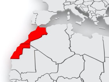 Dünya Haritası. Fas.