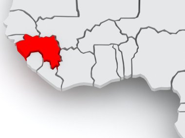 Dünya Haritası. Gine.