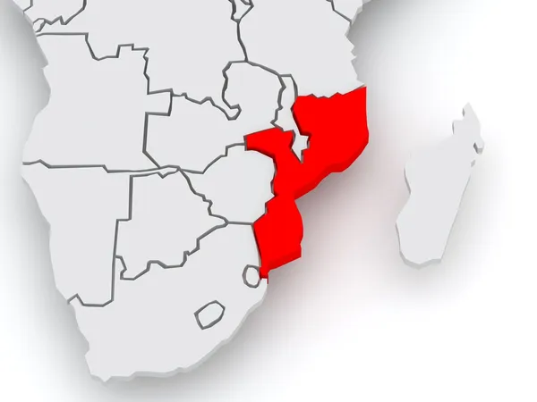 Карта світів. Мозамбік. — стокове фото