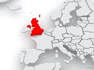 Dünya Haritası. Büyük Britanya.