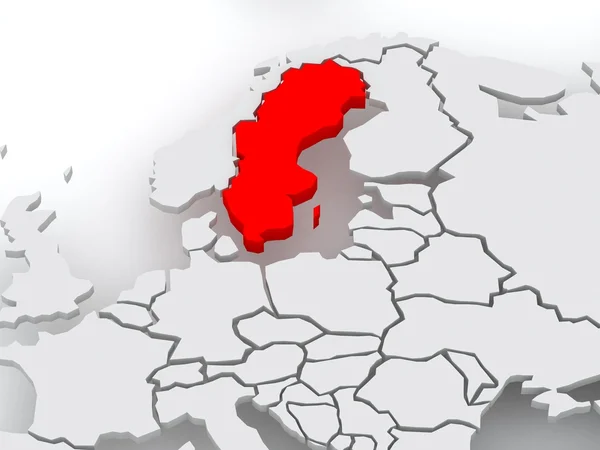 Weltkarte. Schweden. — Stockfoto