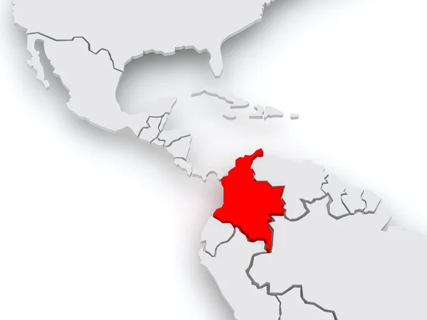 Mapa de mundos. Colombia . —  Fotos de Stock
