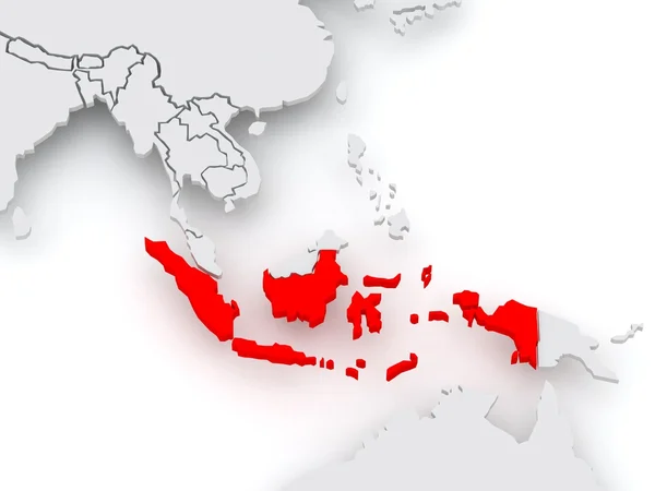 Map of worlds. Indonesia. — Stock Photo, Image