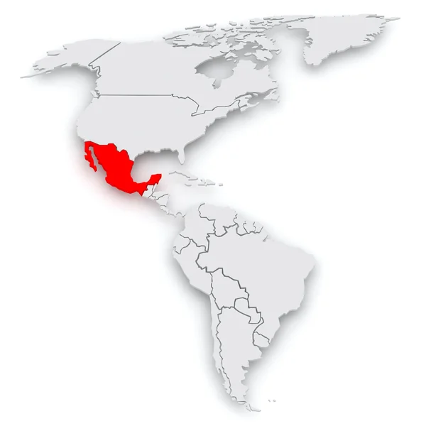 Map of worlds. Mexico. — Stock Photo, Image