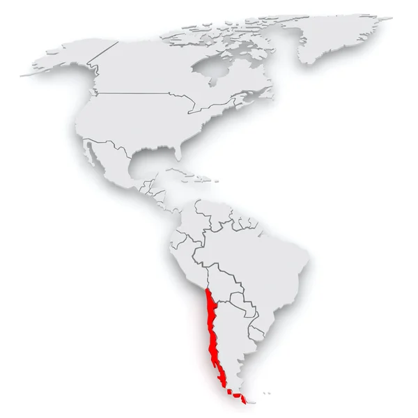 Weltkarte. Chili. — Stockfoto