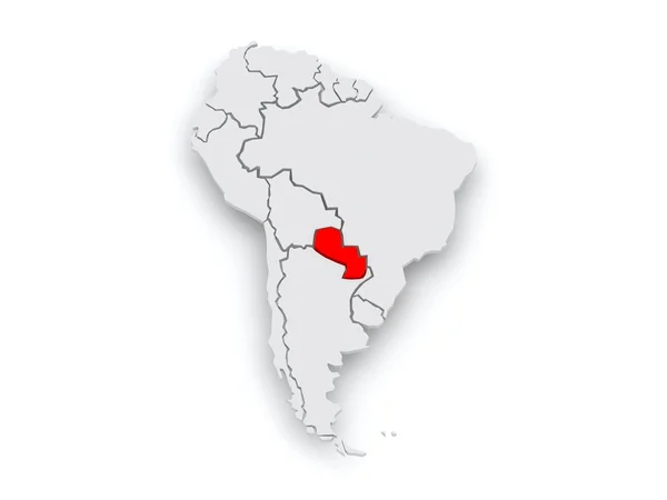 Mapa dos mundos. Paraguai . — Fotografia de Stock