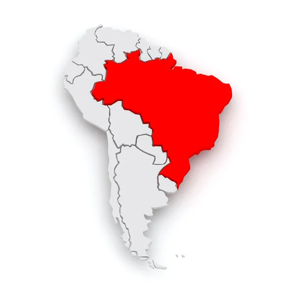 Mapa świata. Brazylia. — Zdjęcie stockowe