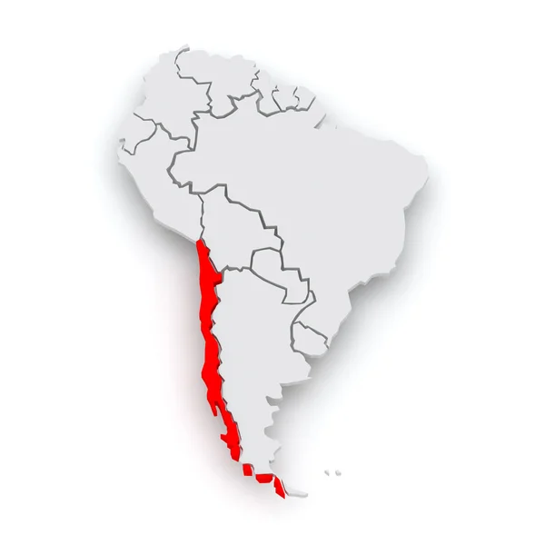 Weltkarte. Chili. — Stockfoto