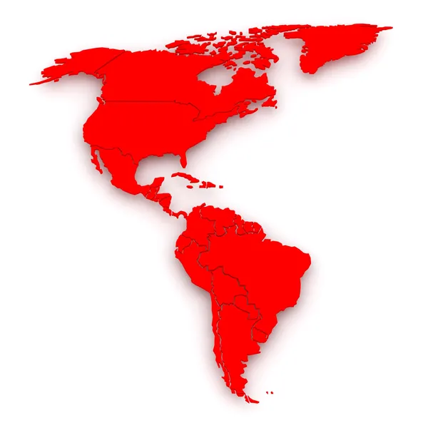 Mapa de mundos. América del Norte y del Sur . —  Fotos de Stock