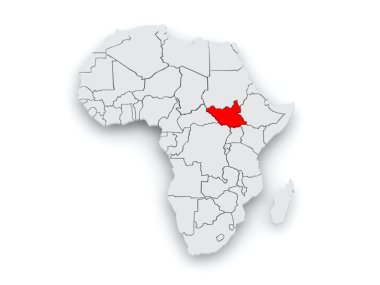 Dünya Haritası. Güney sudan.