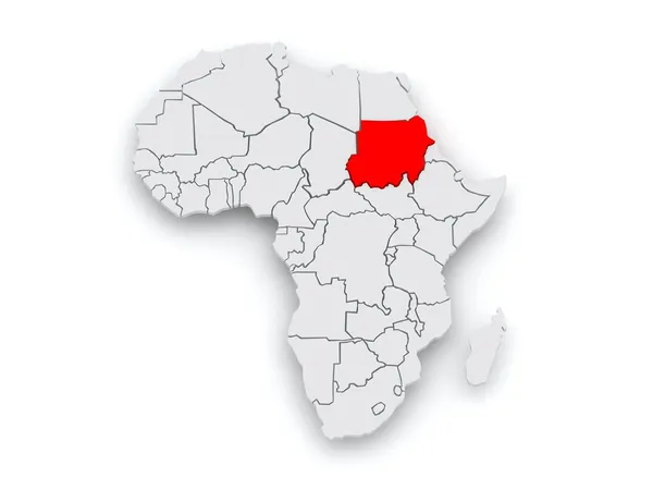 Kaart van werelden. Soedan. — Stockfoto