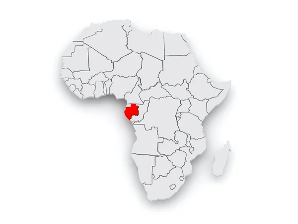 Mapa świata. Gabon. — 图库照片