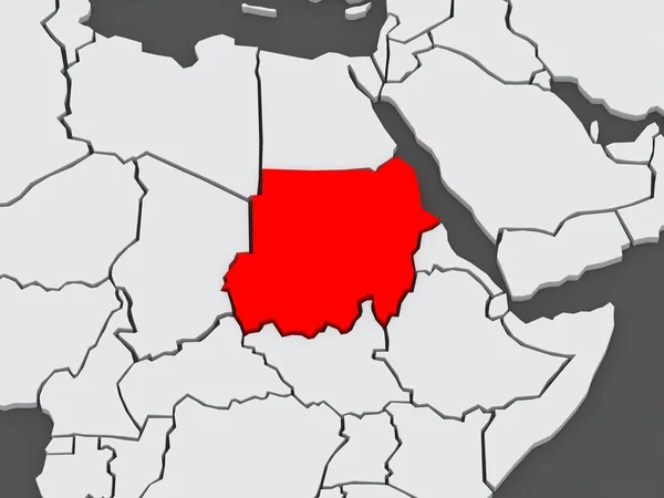 Mapa świata. Sudan. — Zdjęcie stockowe