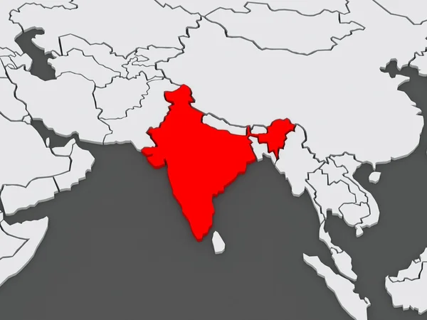 Dünya Haritası. Hindistan. — Stok fotoğraf