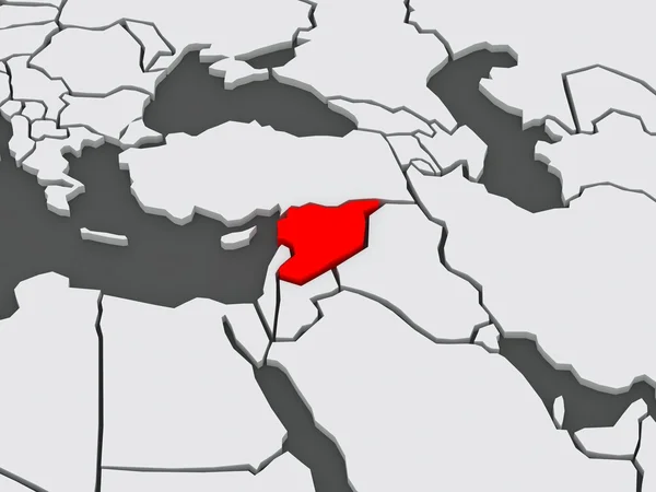 Mapa świata. Syria. — Zdjęcie stockowe