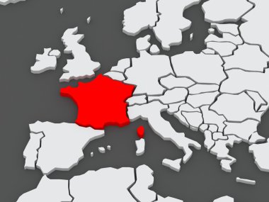 Dünya Haritası. Fransa.