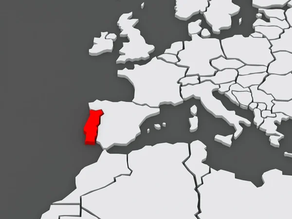 Karta över världar. Portugal. — Stockfoto
