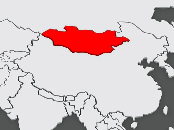 世界地图。蒙古. — 图库照片