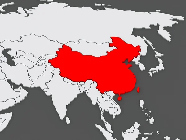 世界の地図。中国. — ストック写真