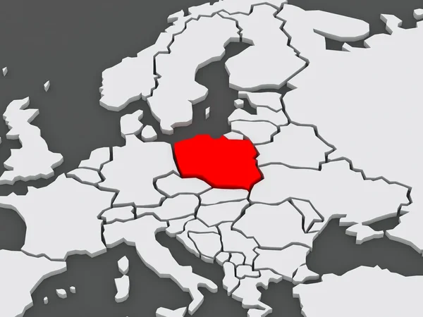 Weltkarte. Polen. — Stockfoto