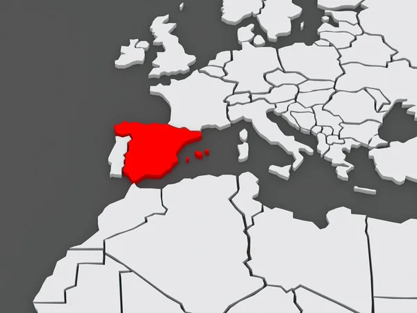 Kaart van werelden. Spanje. — Stockfoto
