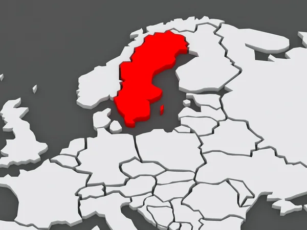 Peta dari dunia. Swedia . — Stok Foto
