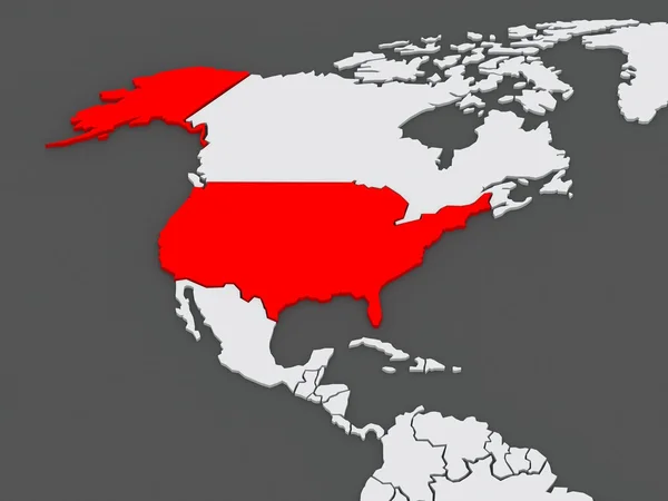 세계의 지도입니다. 미국. — 스톡 사진
