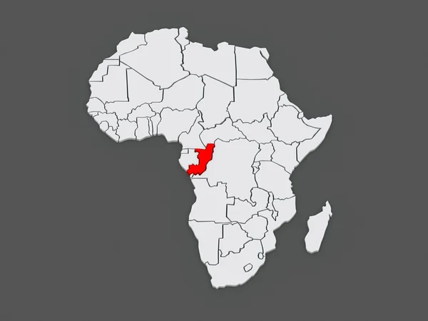 世界地图。刚果共和国. — 图库照片