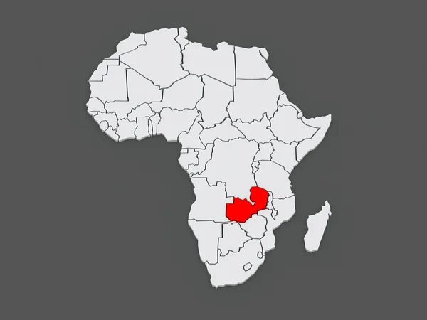 世界地图。赞比亚. — 图库照片