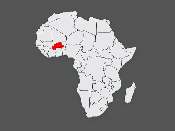 Map of worlds. Burkina Faso. — Stock Photo, Image