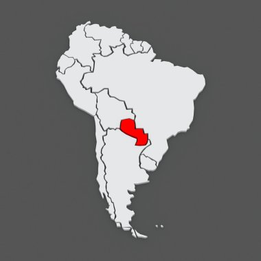 Dünya Haritası. Paraguay.