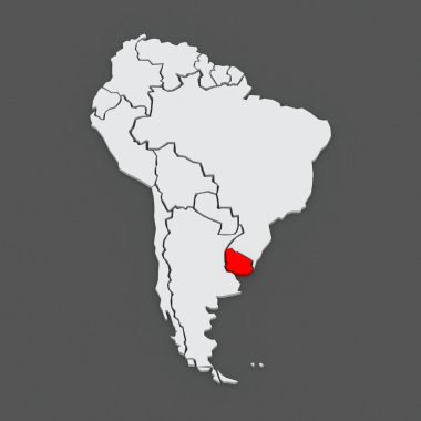 Dünya Haritası. Uruguay.