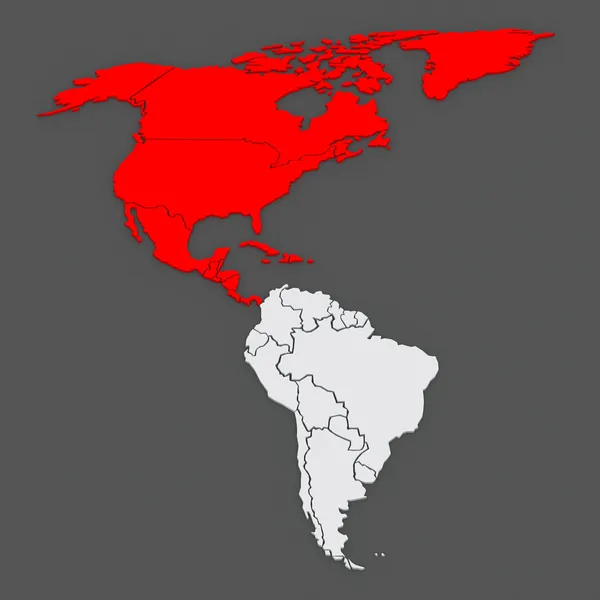 Kaart van werelden. Noord-Amerika. — Stockfoto