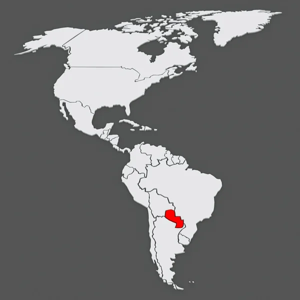 世界地图。巴拉圭. — 图库照片