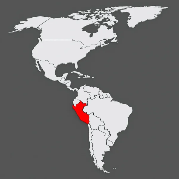 Kaart van werelden. Peru. — Stockfoto