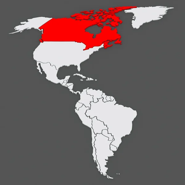 Mapa de mundos. Canadá . — Foto de Stock