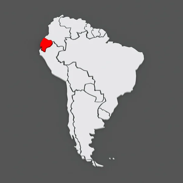 Weltkarte. Ecuador. — Stockfoto