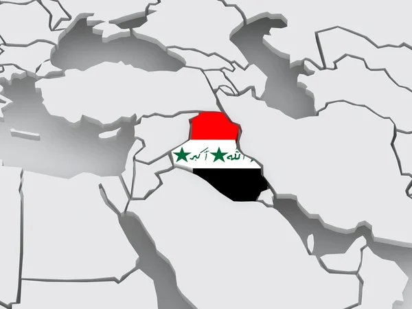 Mapa świata. Irak. — Zdjęcie stockowe