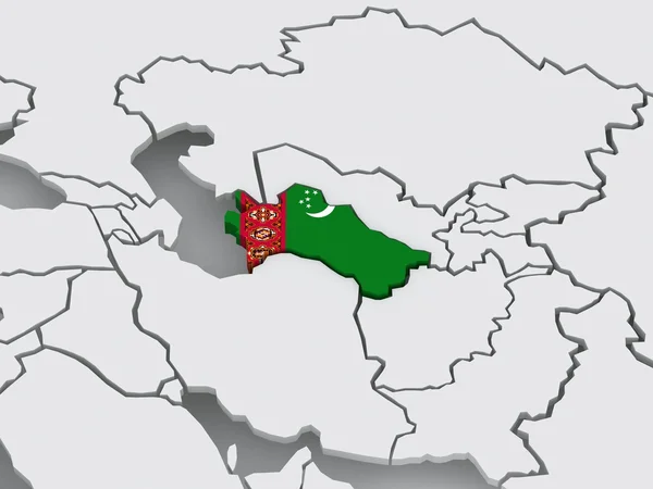 Mapa de mundos. Turkmenistán . — Foto de Stock